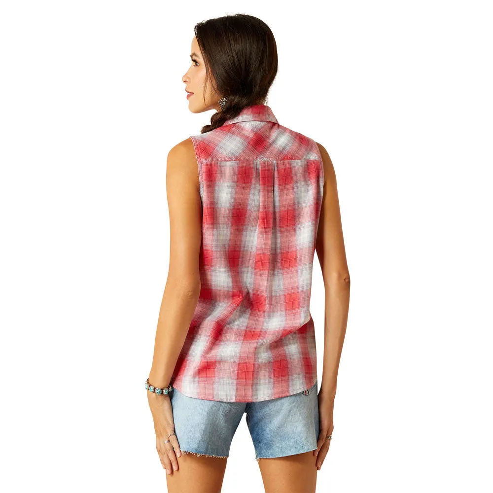 10051376 Ariat Women's Billie Jean Sleeveless Shirt - Fair Plaid