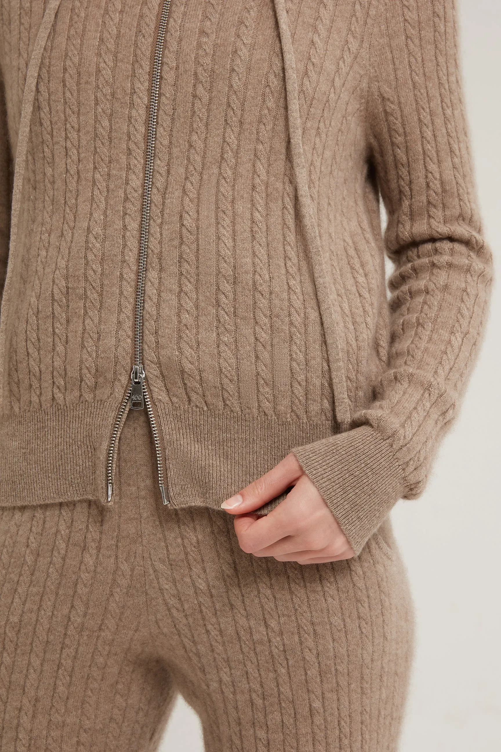 Ariane Cable Cashmere Hoodie