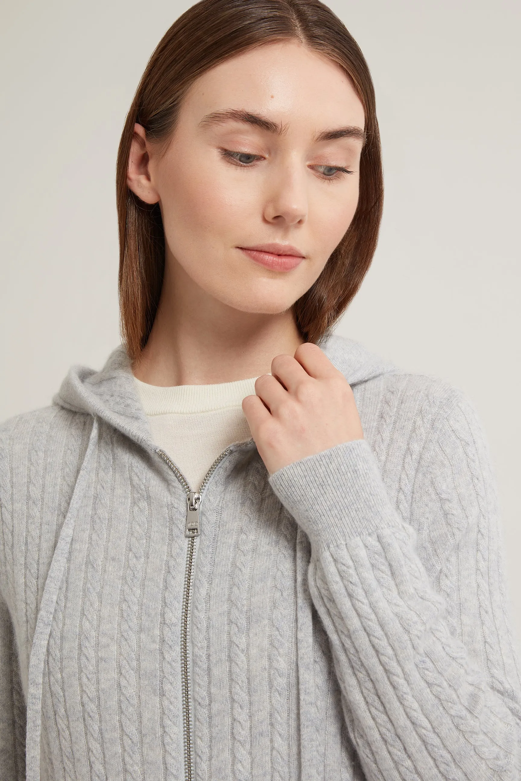 Ariane Cable Cashmere Hoodie