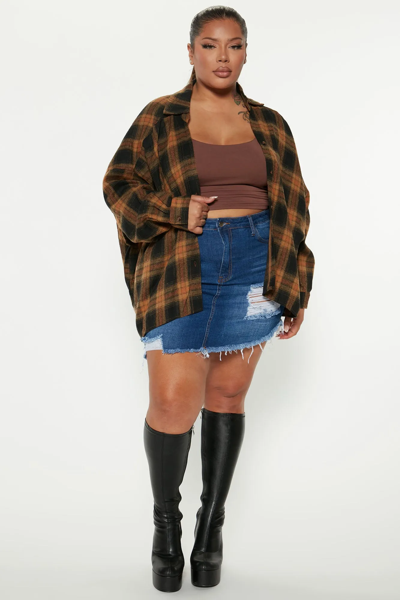 Avani Plaid Shirt - Mustard/combo