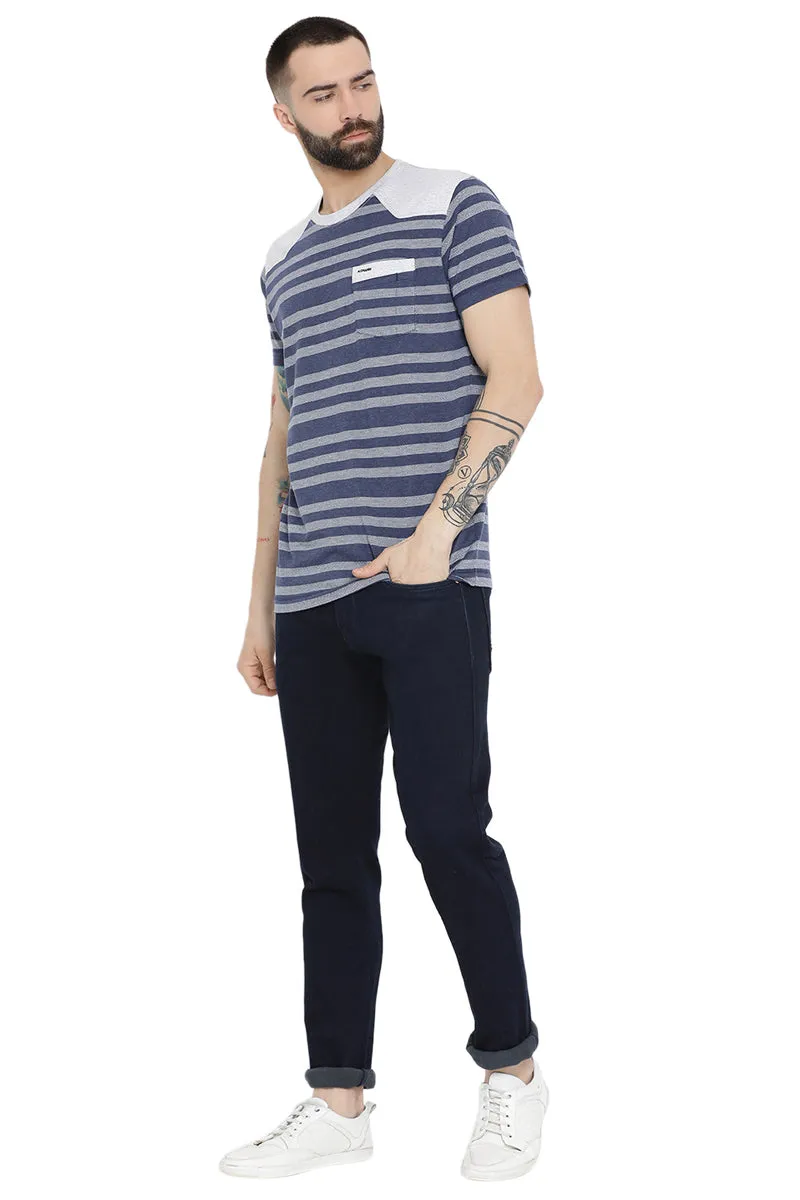 Axmann Casual Striped Round Neck T-Shirt