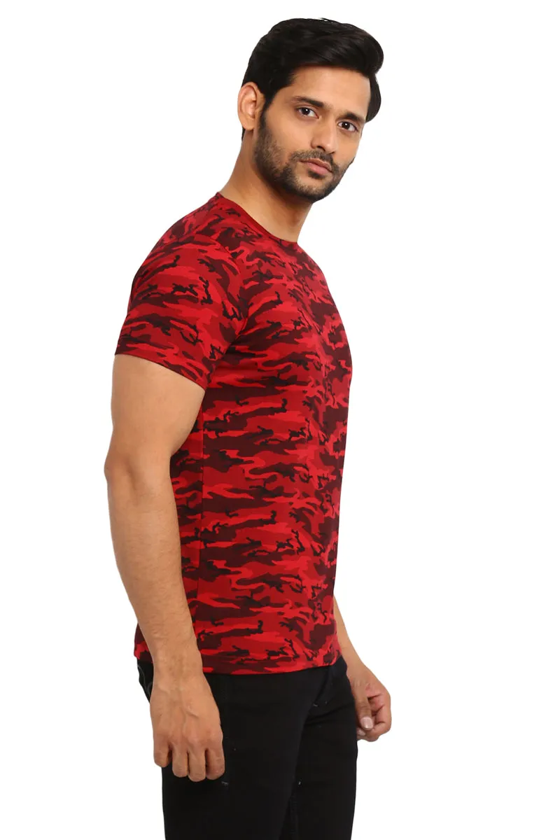 AXMANN Casual T-Shirt (Red | Grey Melange) Combo Pack