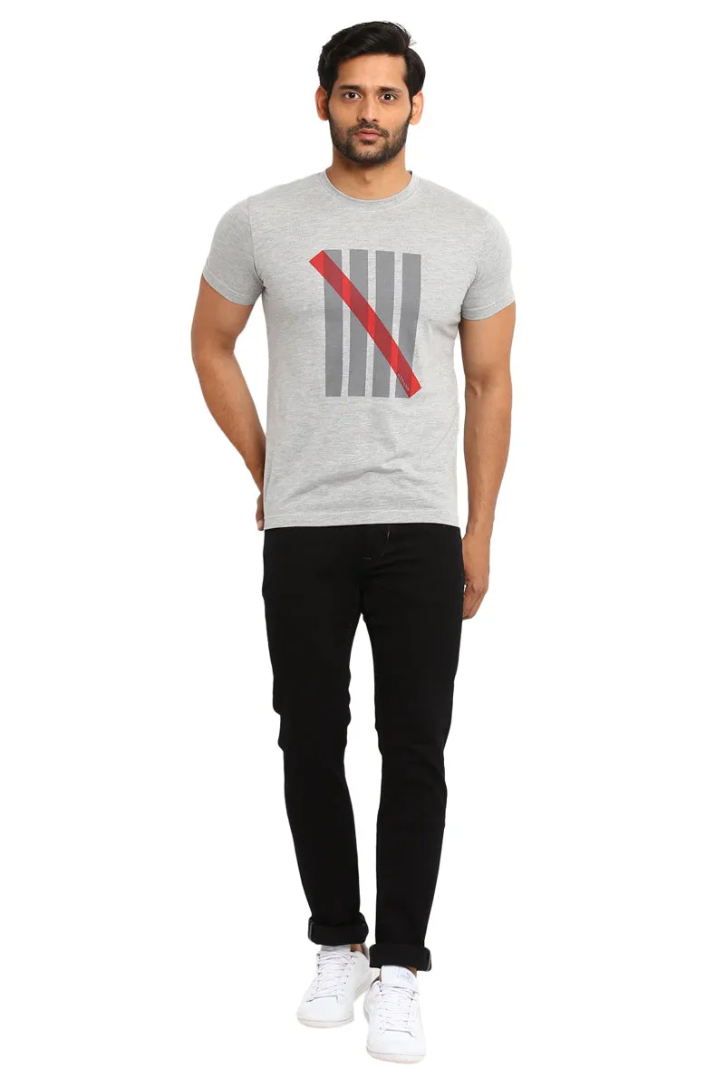 AXMANN Casual T-Shirt (Red | Grey Melange) Combo Pack