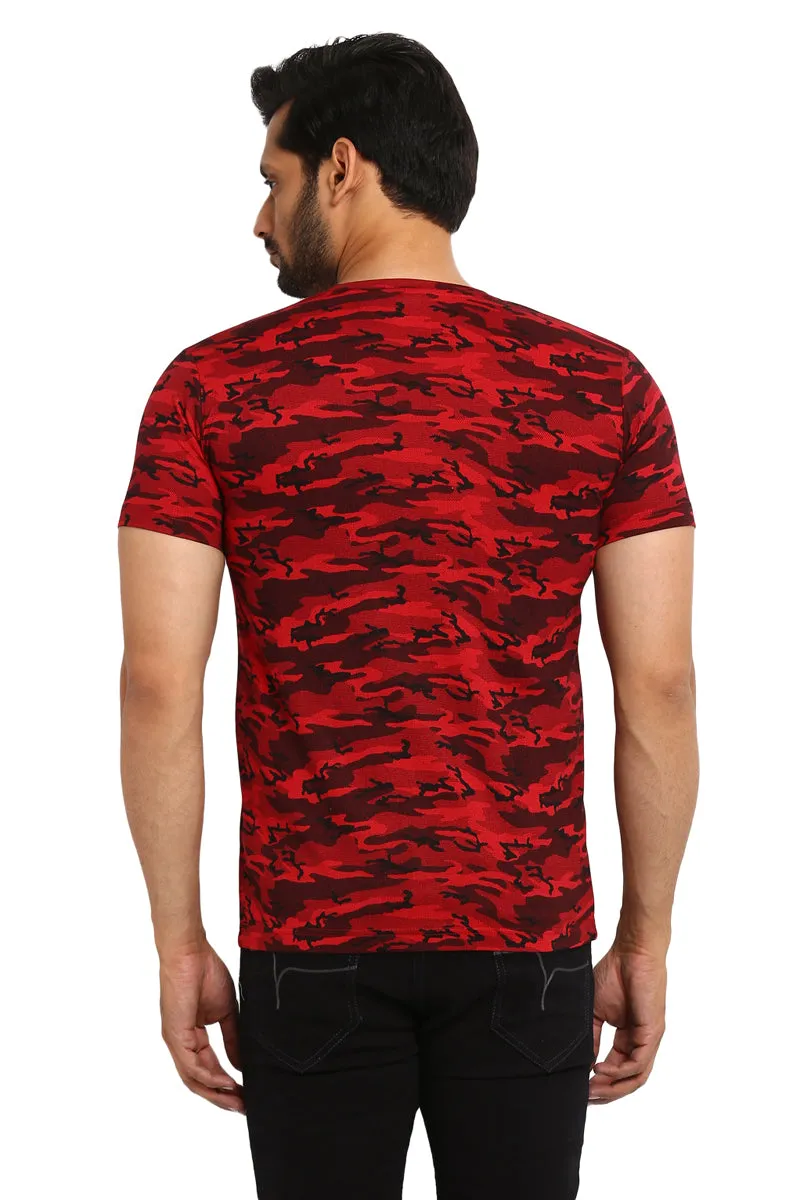 AXMANN Casual T-Shirt (Red | Grey Melange) Combo Pack