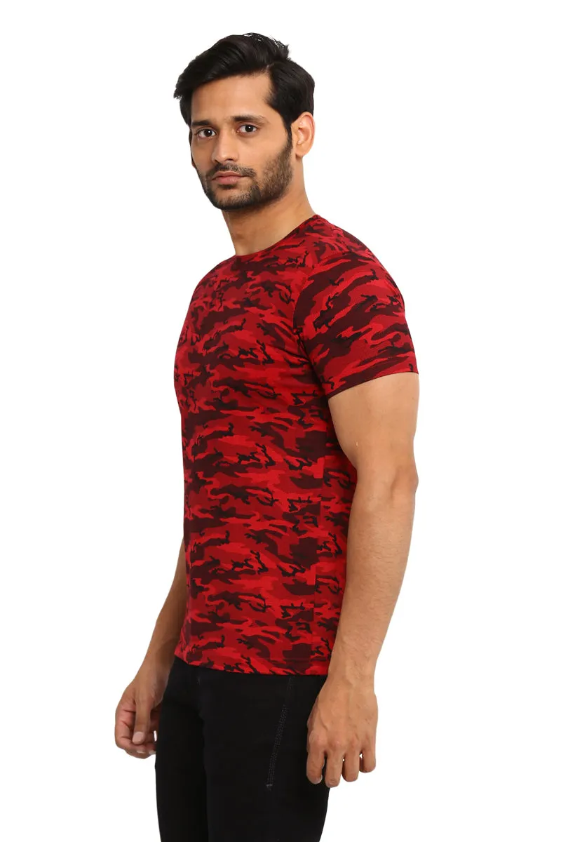 AXMANN Casual T-Shirt (Red | Grey Melange) Combo Pack