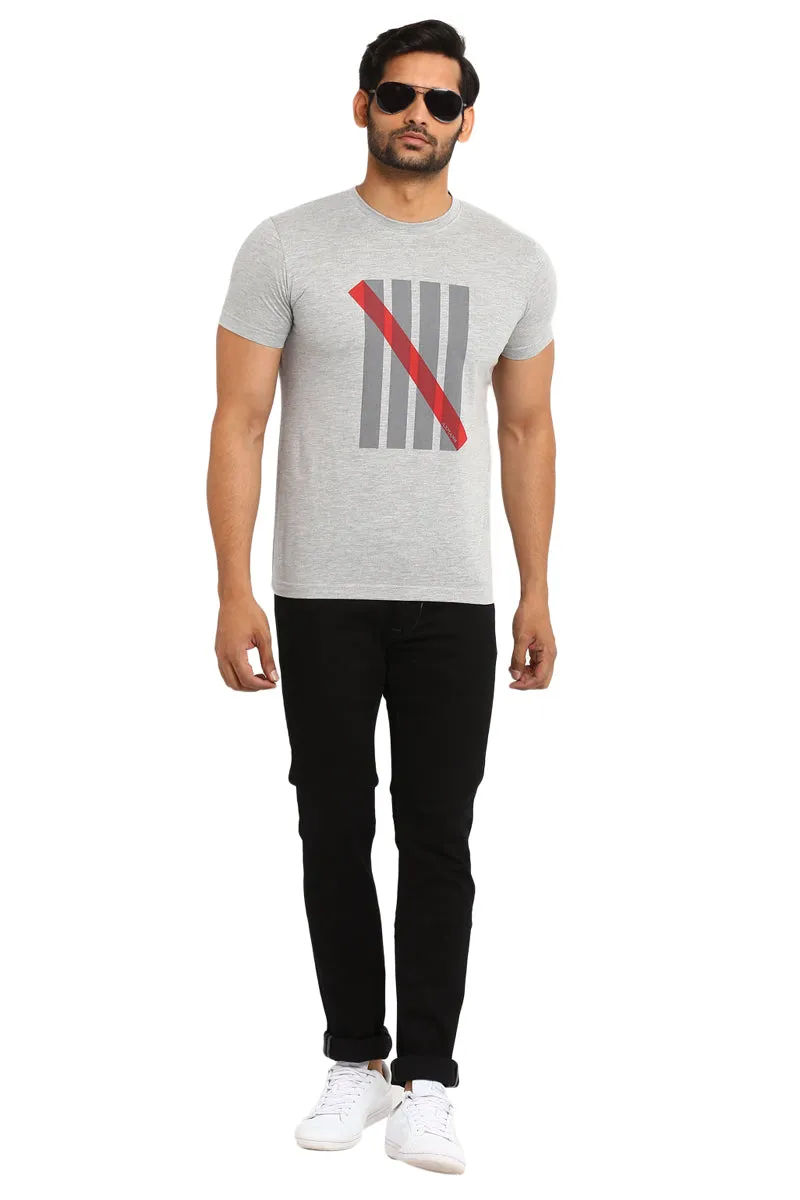 AXMANN Casual T-Shirt (Red | Grey Melange) Combo Pack