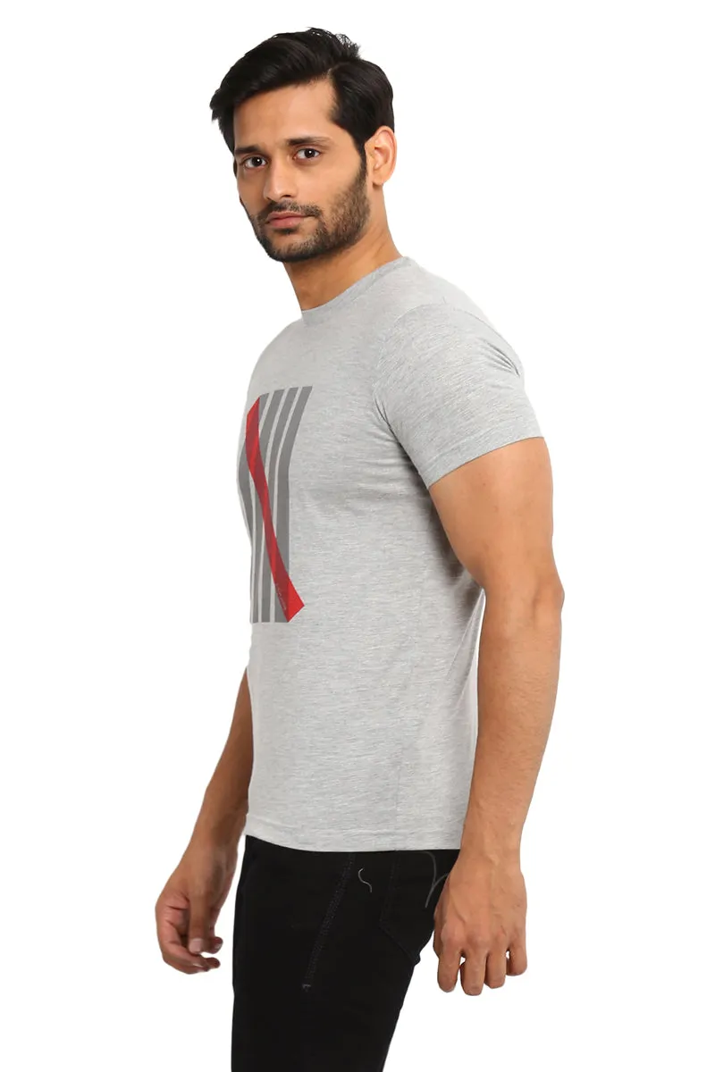 AXMANN Casual T-Shirt (Red | Grey Melange) Combo Pack