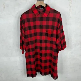 Balenciaga Sheer Buffalo Plaid Shirt