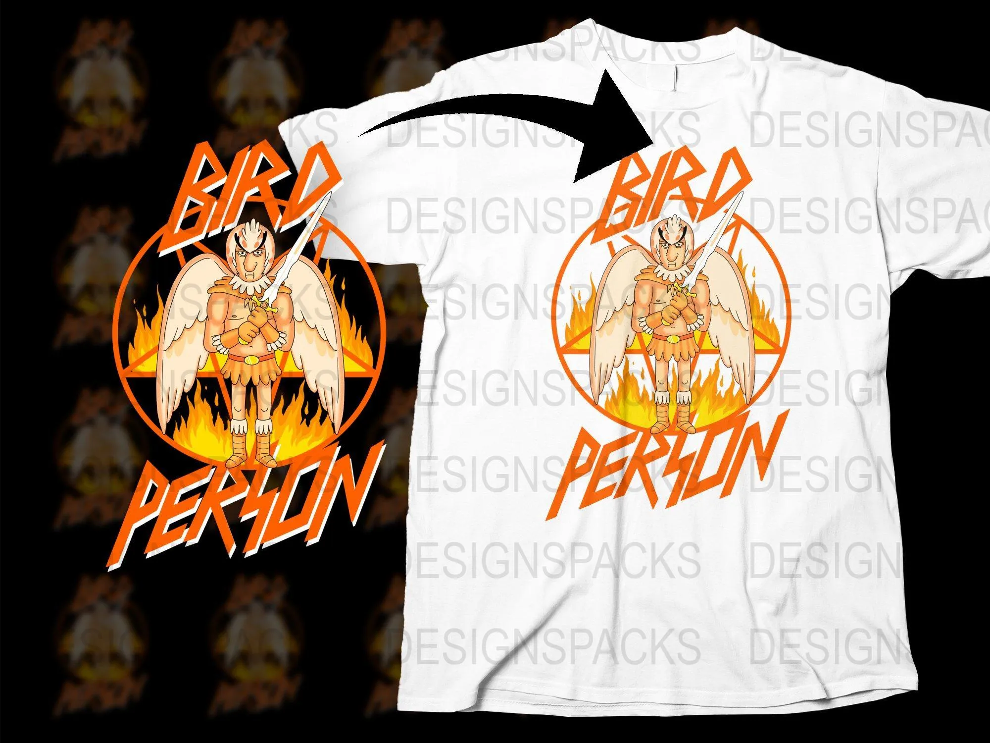 Bird Person Graphic Printed Casual Png Digital Download