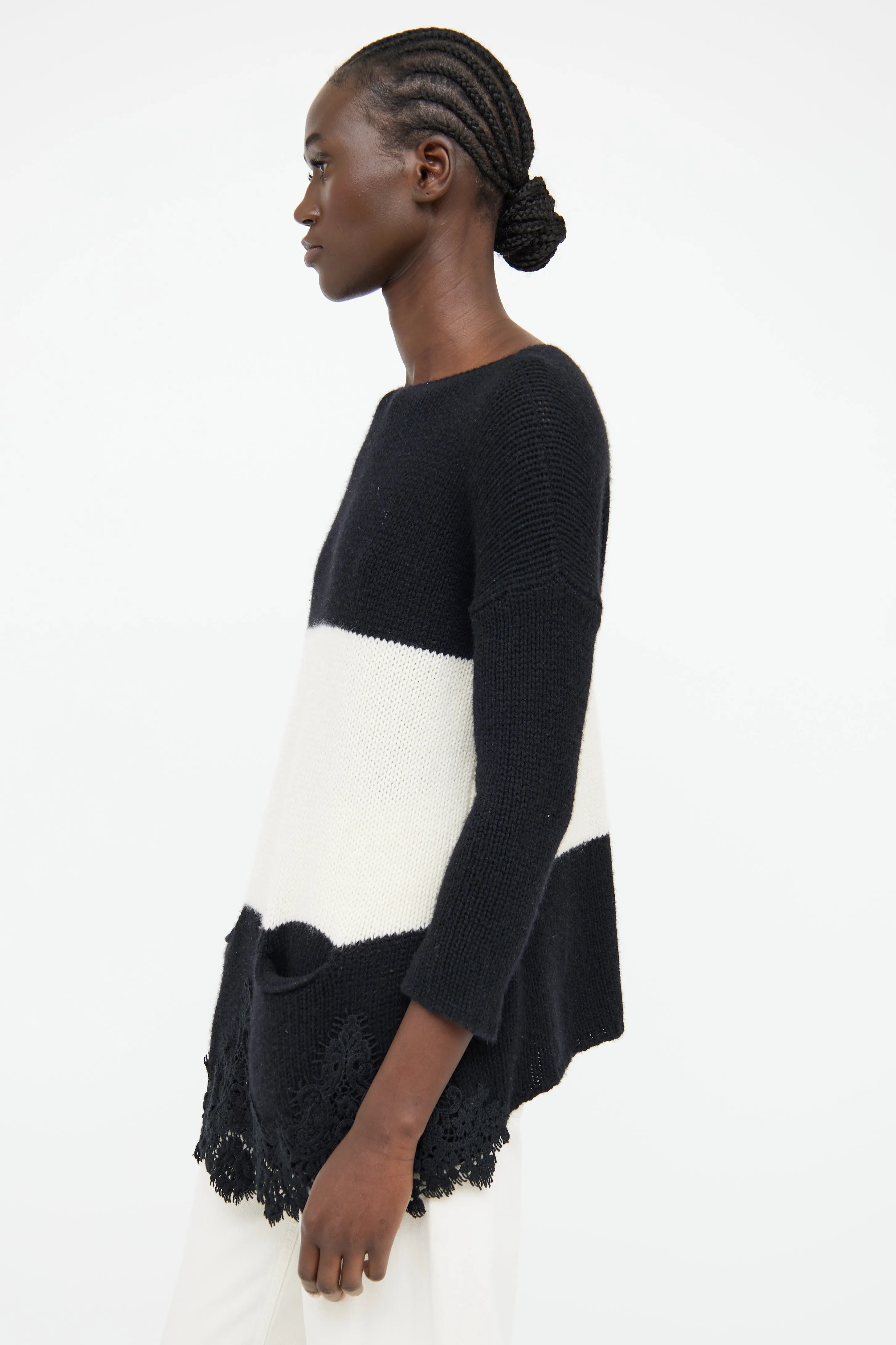 Black & White Cashmere Sweater