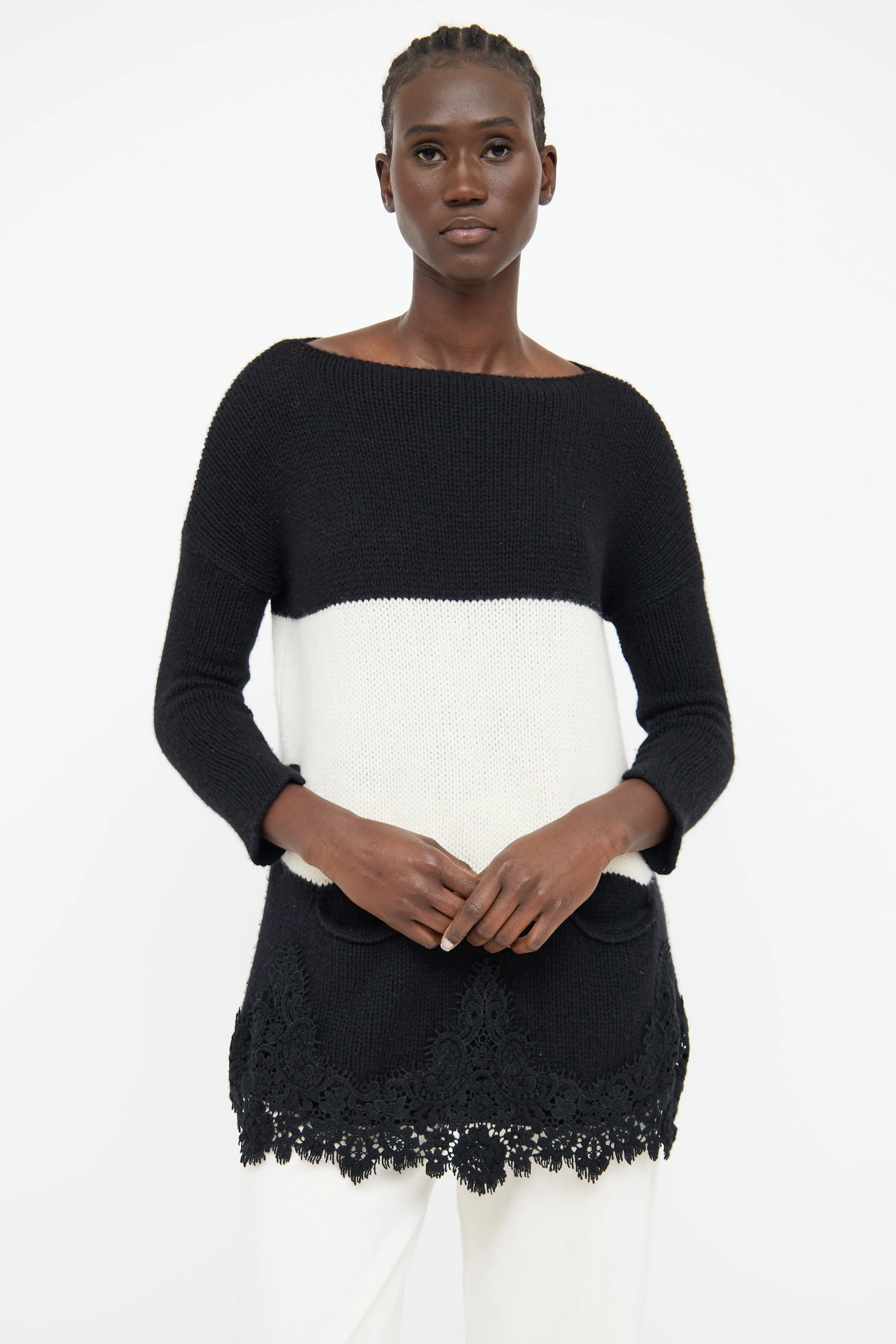 Black & White Cashmere Sweater