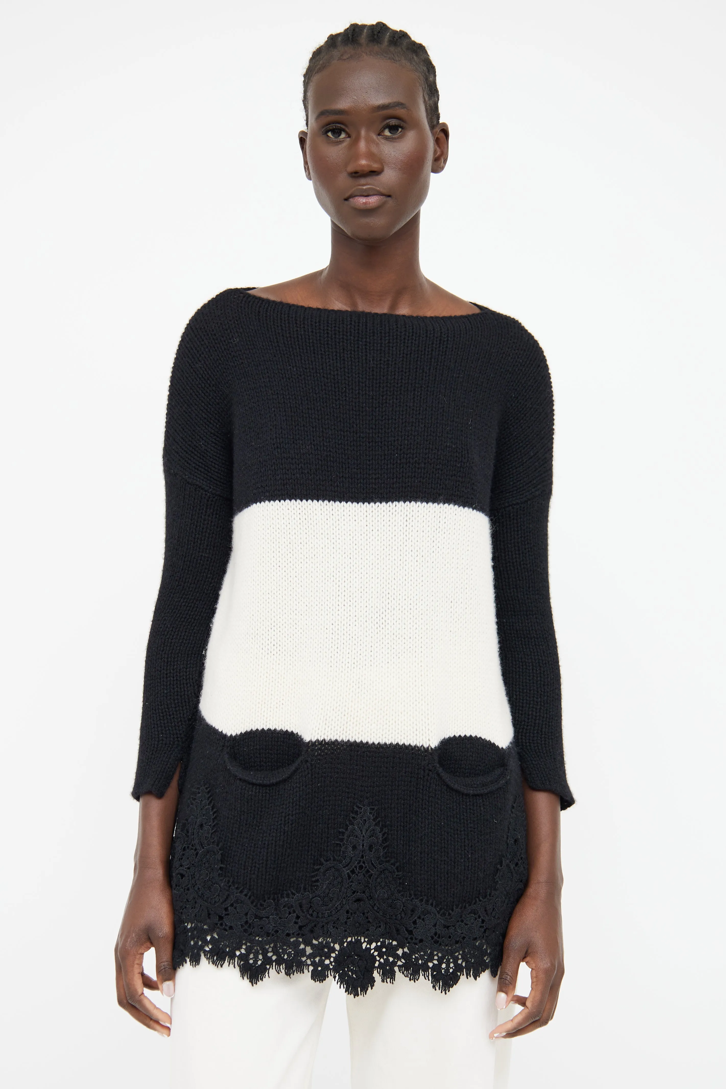 Black & White Cashmere Sweater