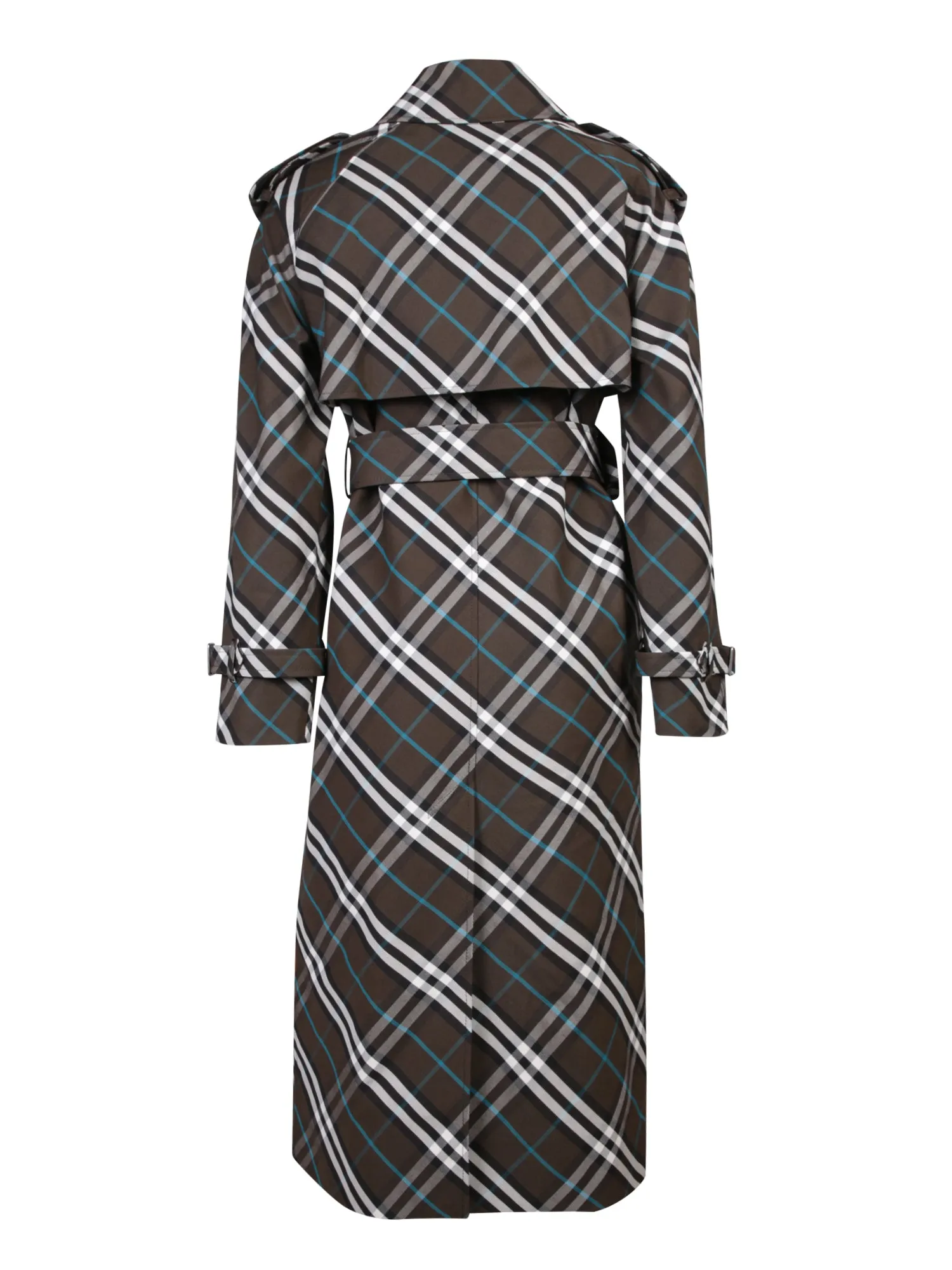 Black Cotton Check Trench