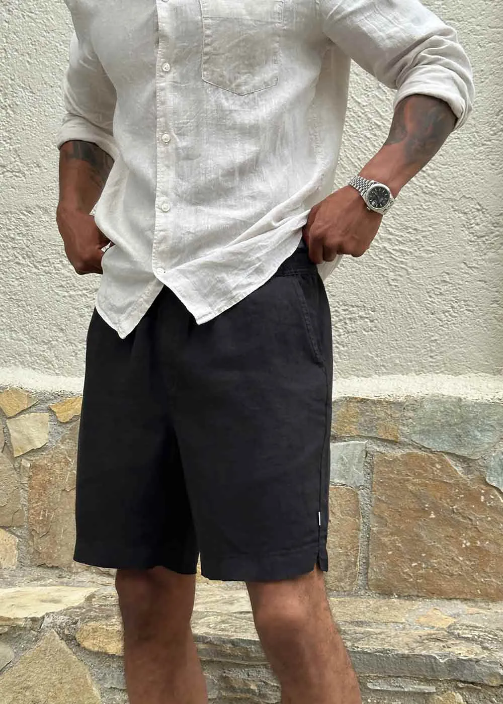 Bommy Linen Shorts - Black