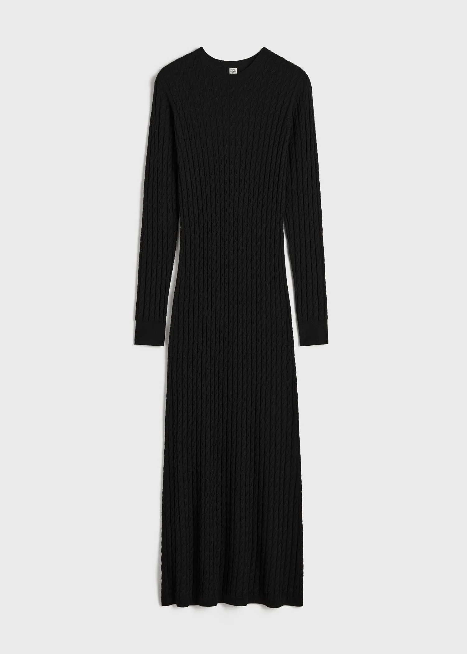 Cable knit dress black