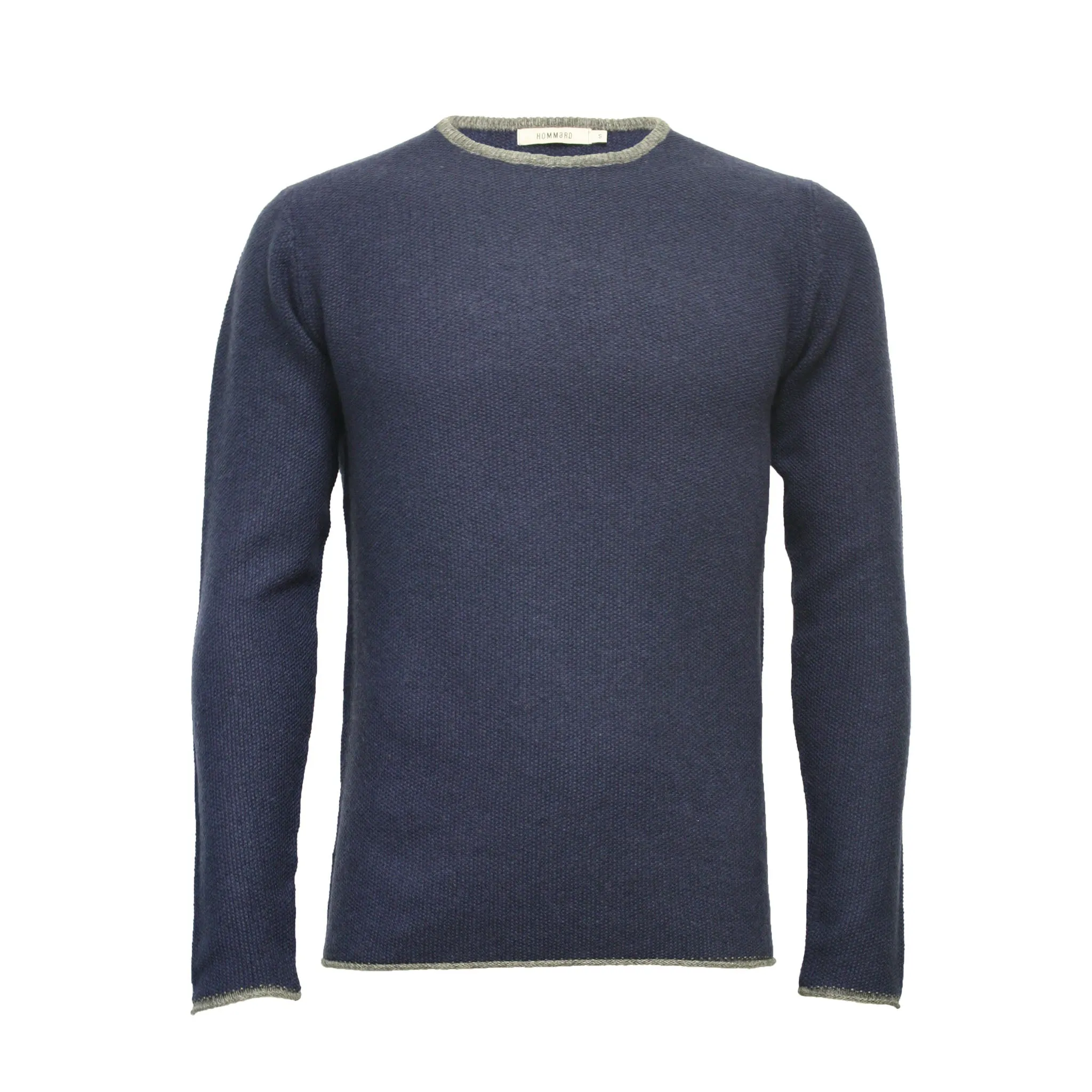 Cashmere Crew Neck Sweater Shuttle in Rice Stitch