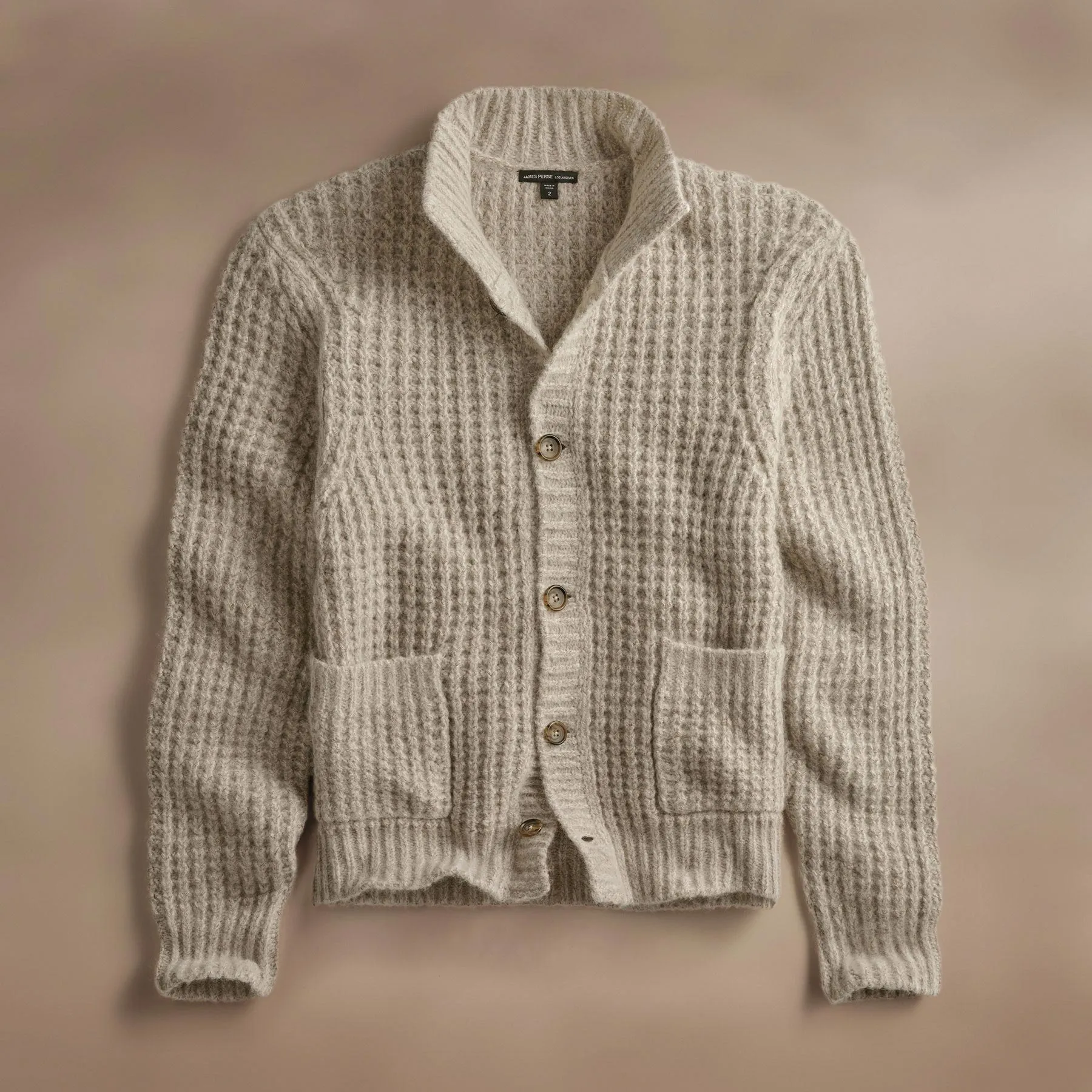 Cashmere Knit Waffle Cardigan - Hazel