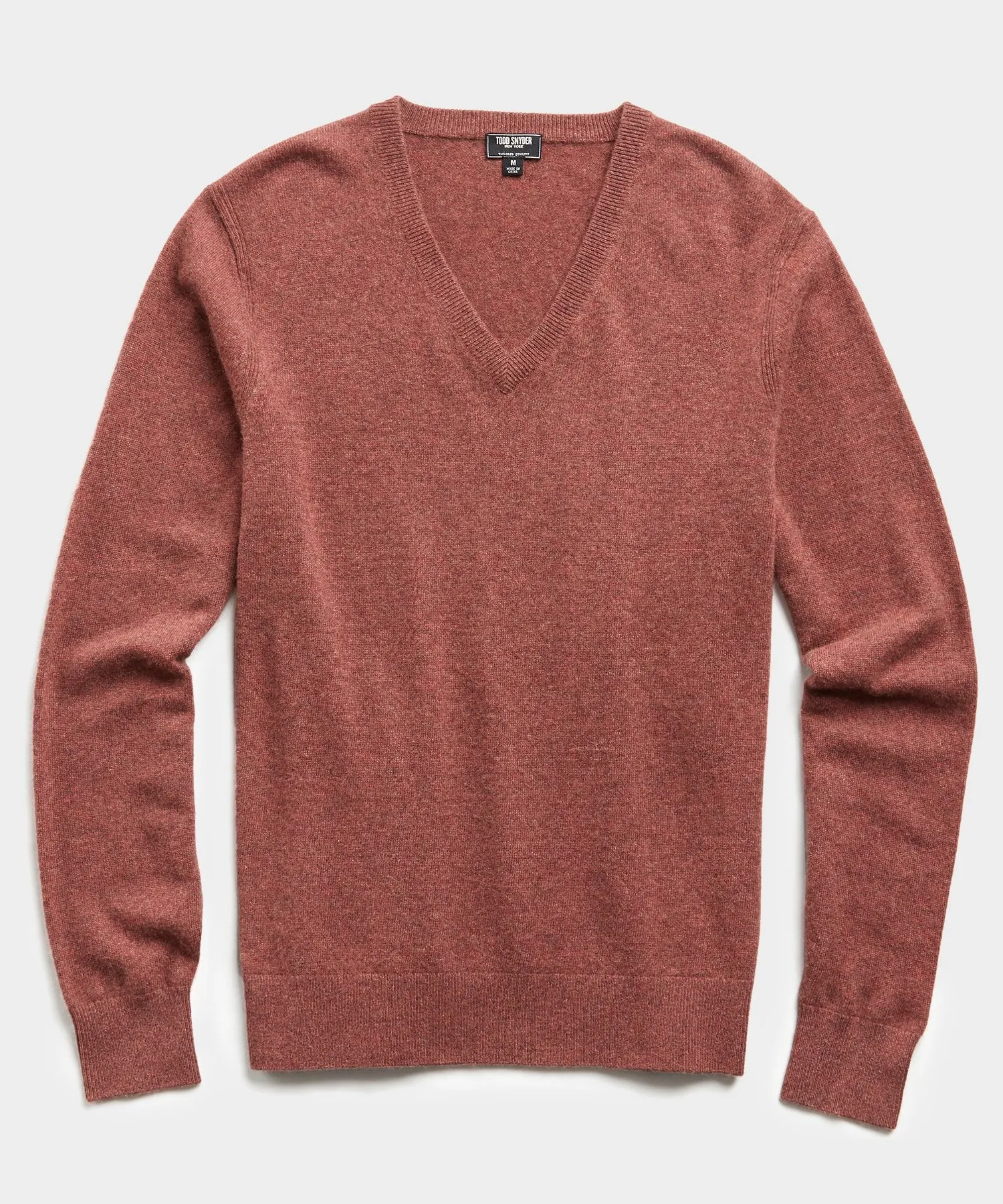 Cashmere V-neck Sweater in Burnt Rose