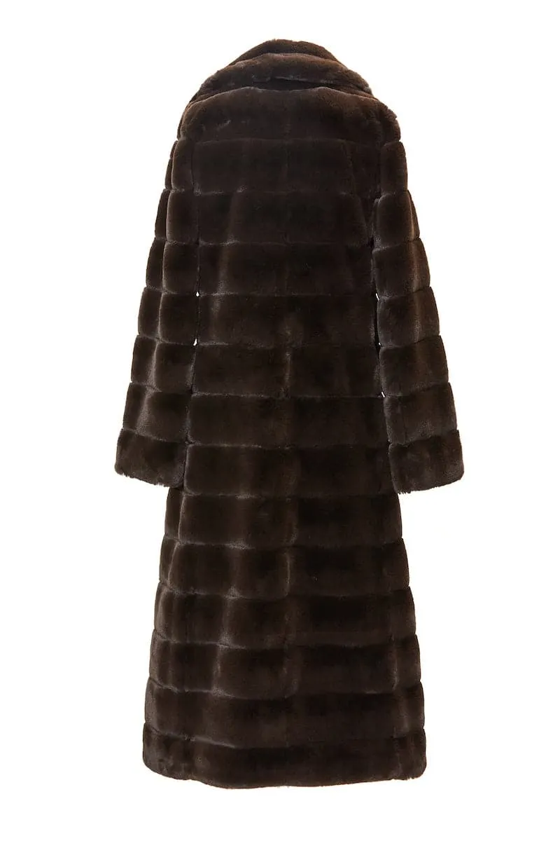 CATHERINE CHOCOLATE RAYÉ COAT