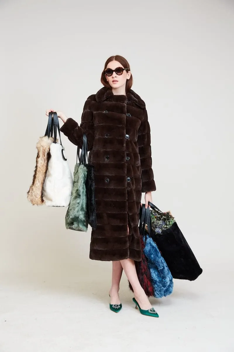 CATHERINE CHOCOLATE RAYÉ COAT