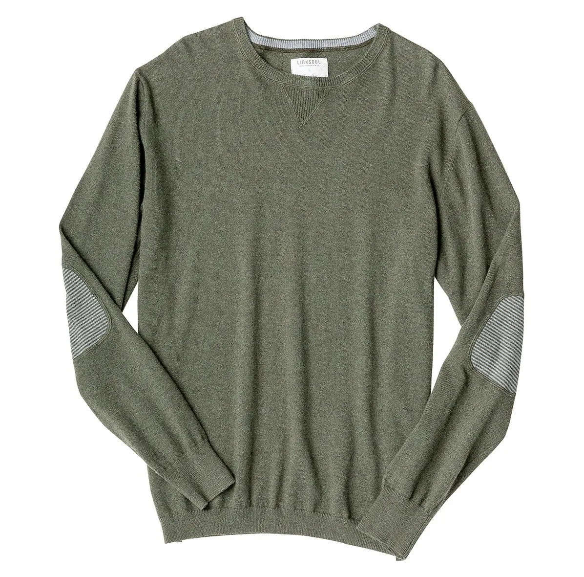 COTTON-CASHMERE CREW SWEATER