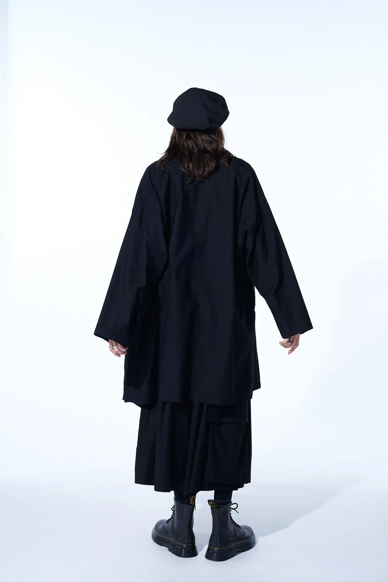 COTTON TWILL FLAME DOUBLE DRAPE COAT