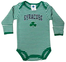 Creative Knitwear Syracuse Striped Shamrock Long Sleeve Bodysuit