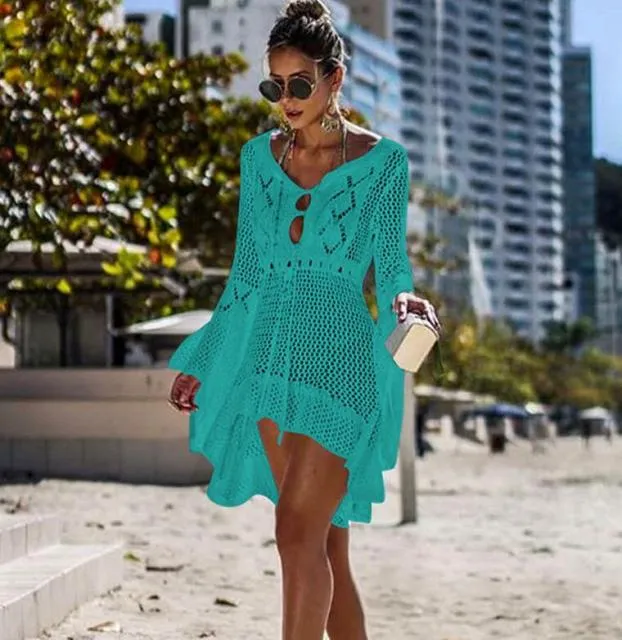 Crochet Maxi Dress Bikini Cover-Up - Sexy Beachwear for Women