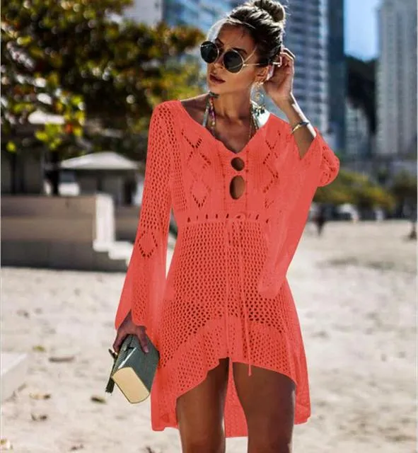 Crochet Maxi Dress Bikini Cover-Up - Sexy Beachwear for Women