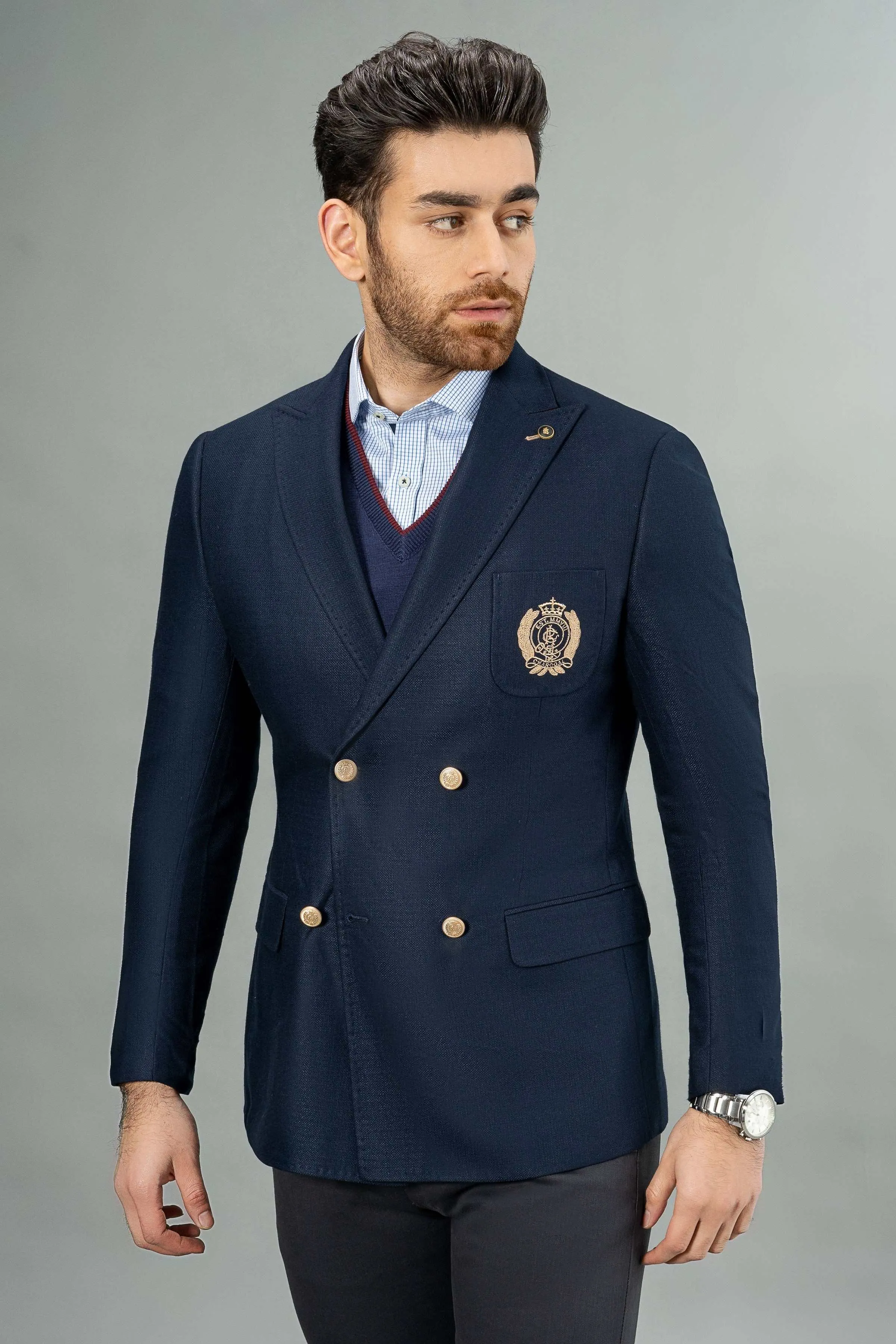 DOUBLE BREASTED COAT NAVY