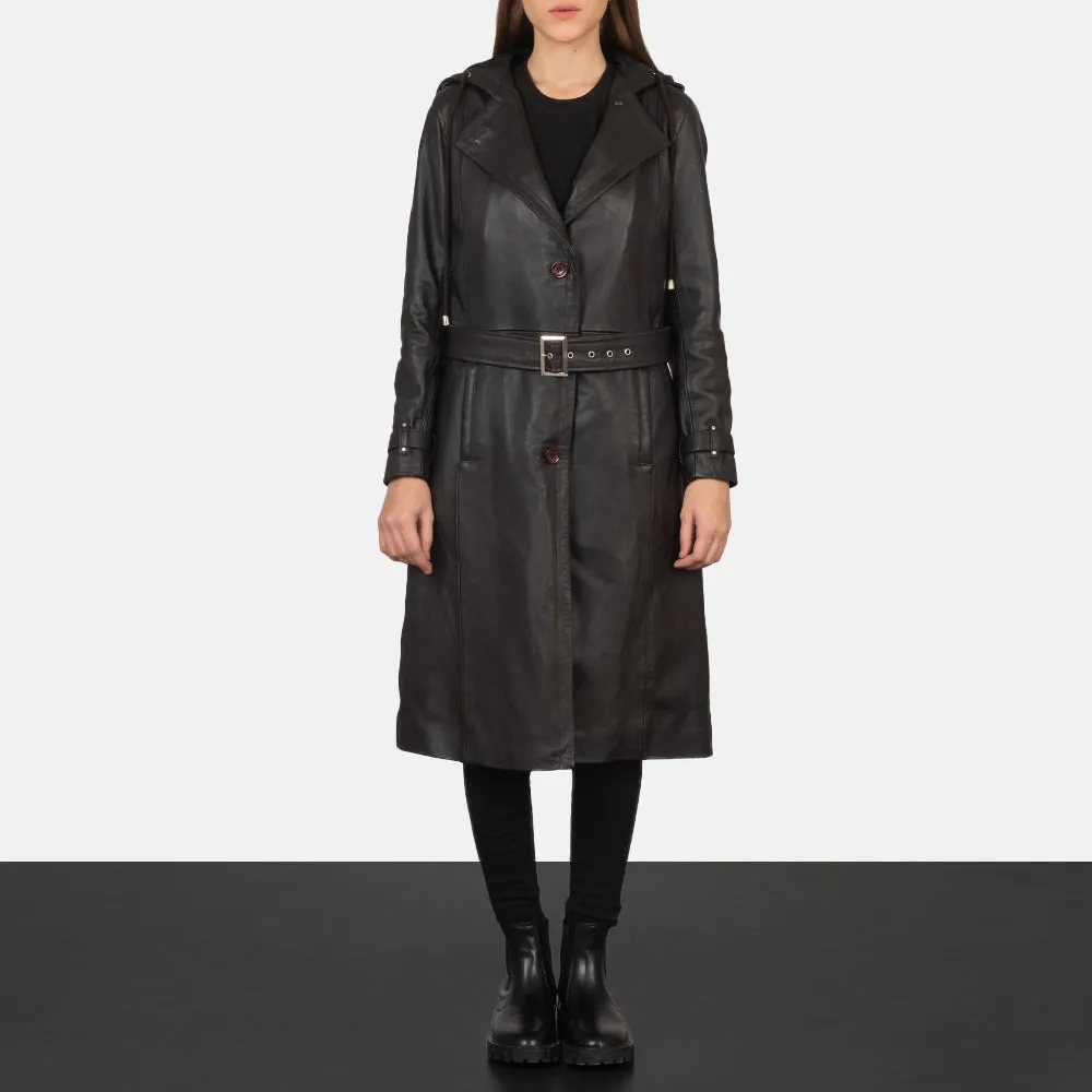 Fixon Hooded Brown Trench Coat