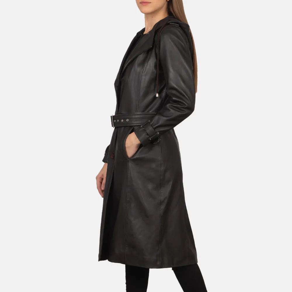 Fixon Hooded Brown Trench Coat