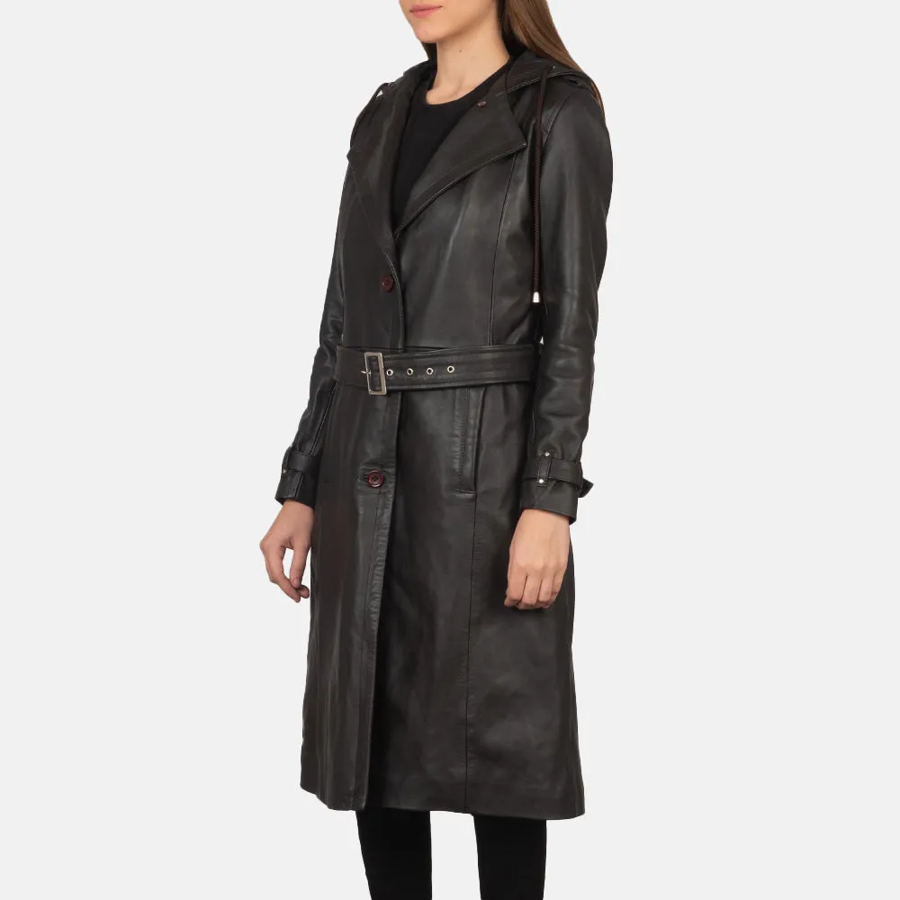 Fixon Hooded Brown Trench Coat