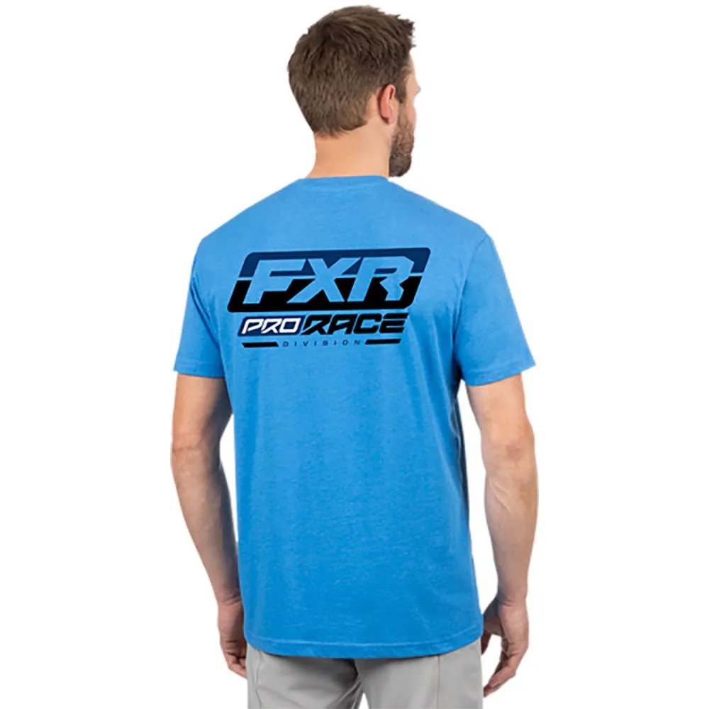 FXR  Mens Race Div Premium T-Shirt Soft Cotton Blend Casual Tranquil Blue Black -