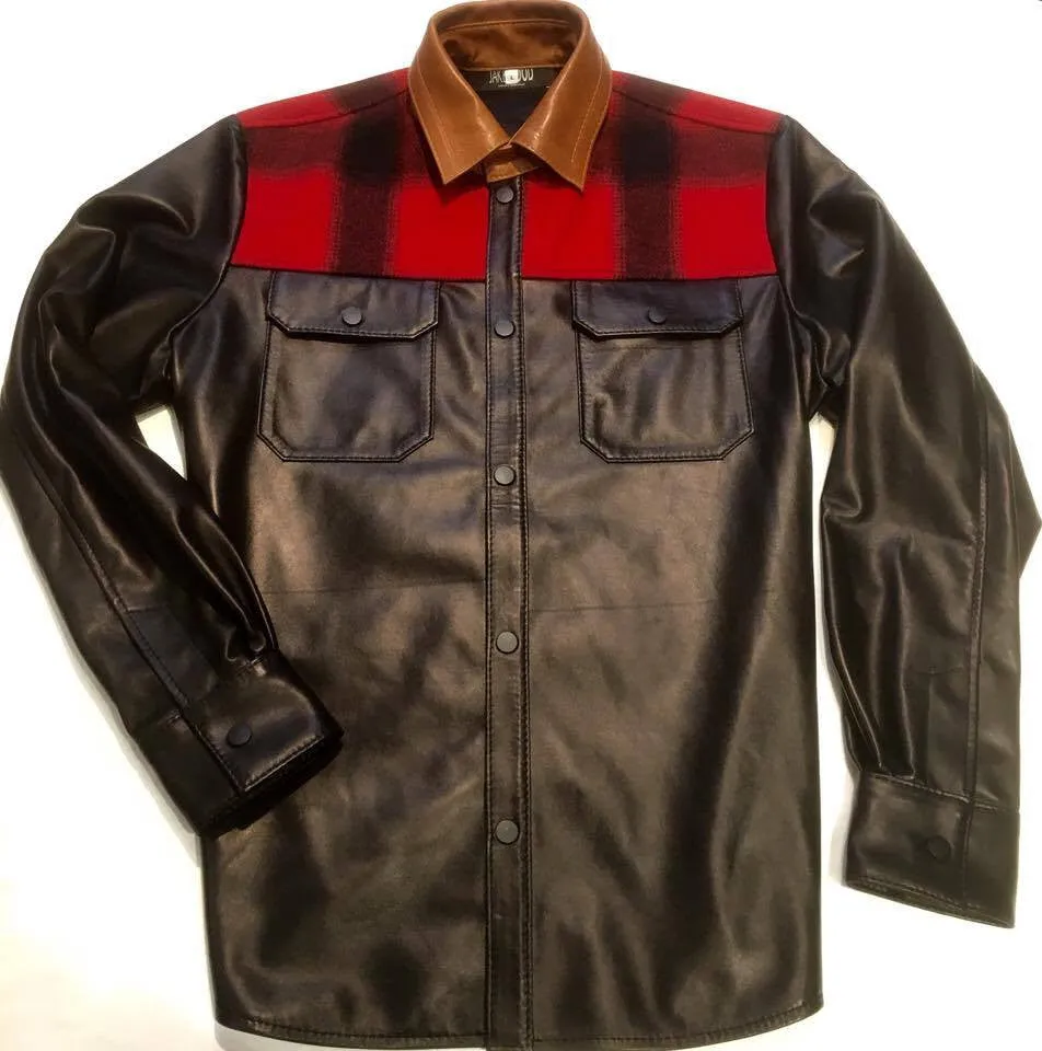 G-Gator Plaid Leather Shirt 25