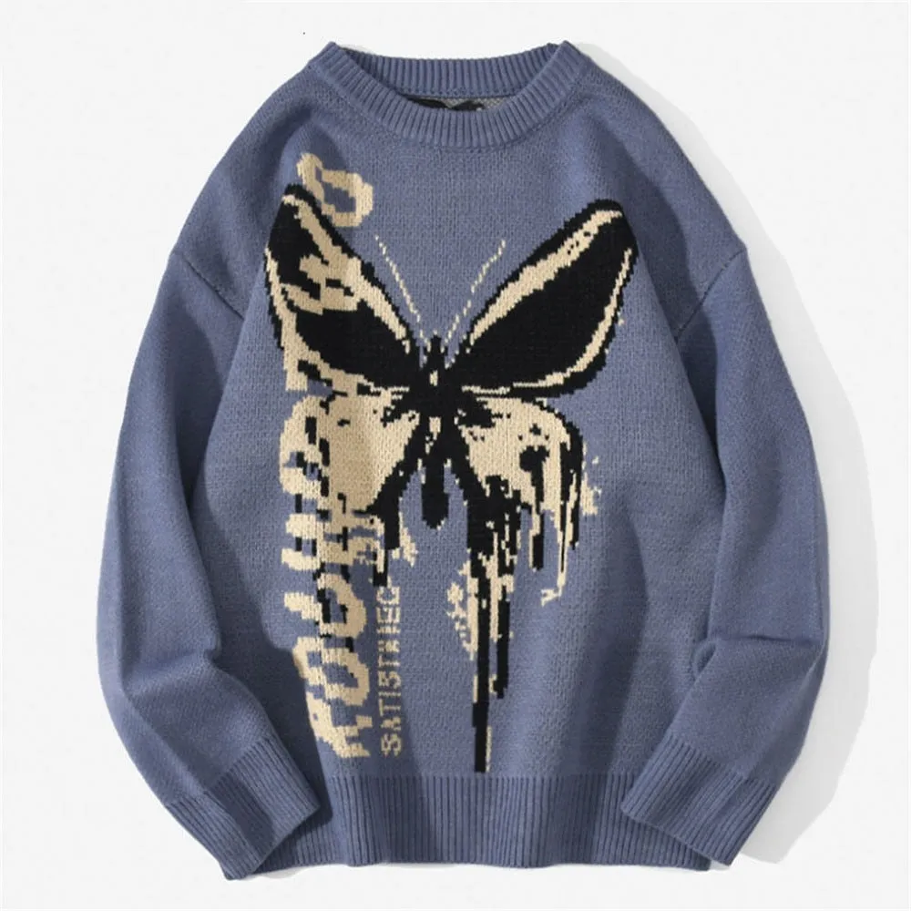 Gothic Butterfly Knitted Sweater