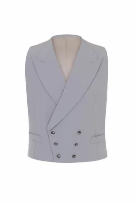 Grey Wool Double Breasted Morning Vest