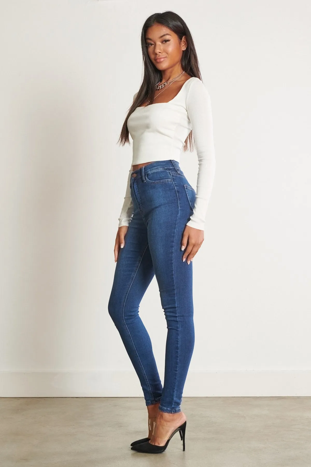 High Waisted Signature Skinny Jeans