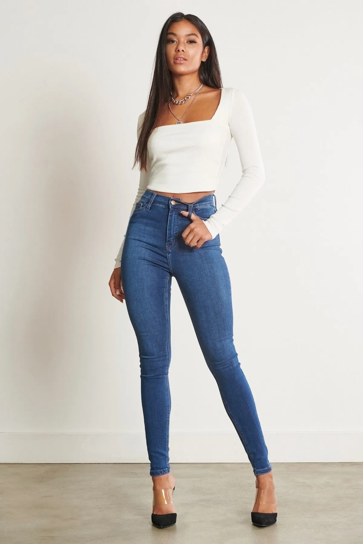 High Waisted Signature Skinny Jeans