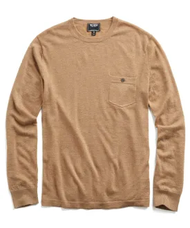 Italian Cashmere T-Shirt Sweater in Camel