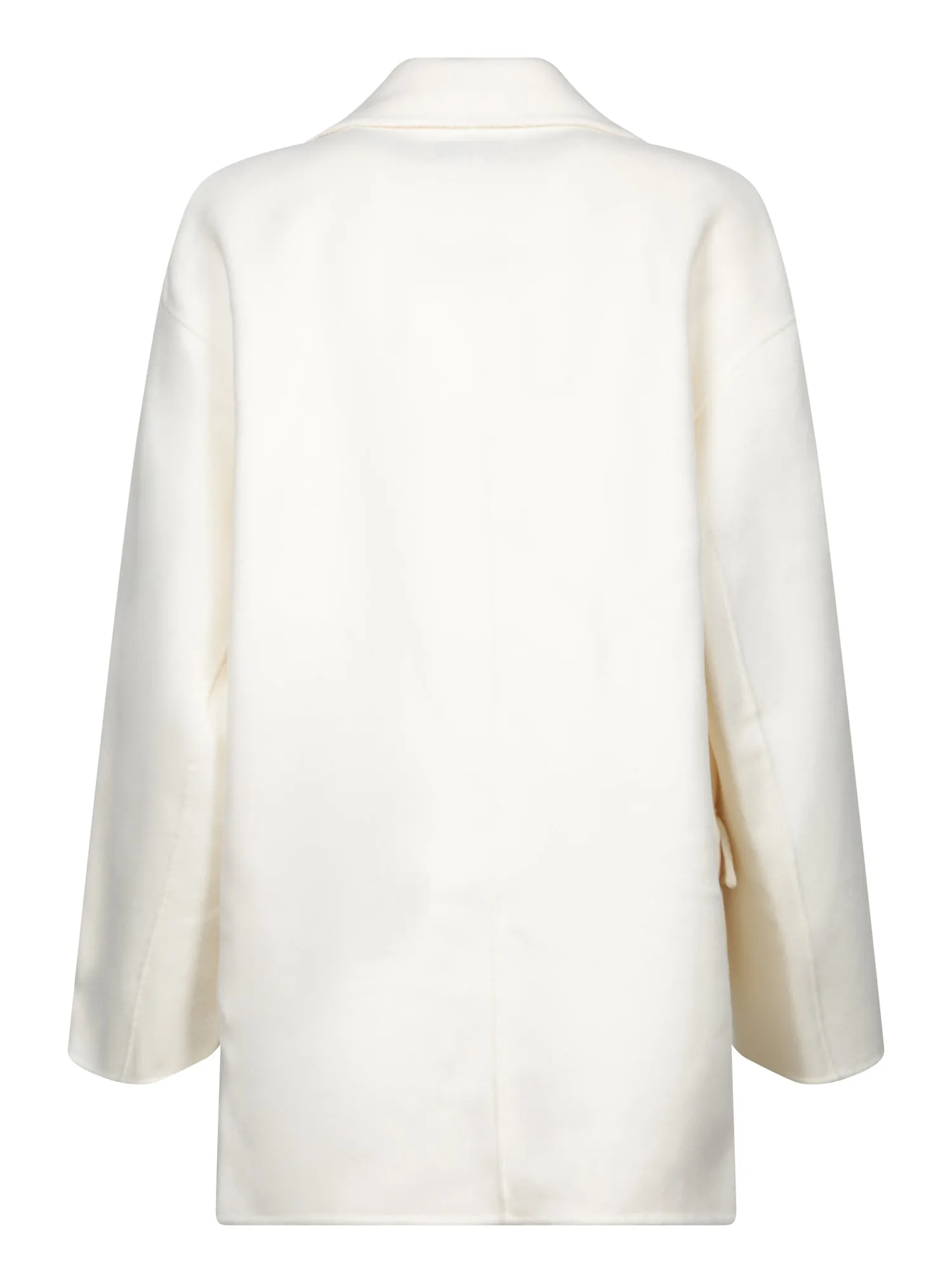 Ivory Short Wool-Cashmere Coat