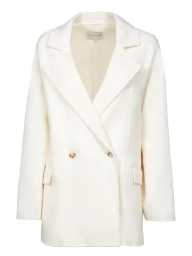 Ivory Short Wool-Cashmere Coat