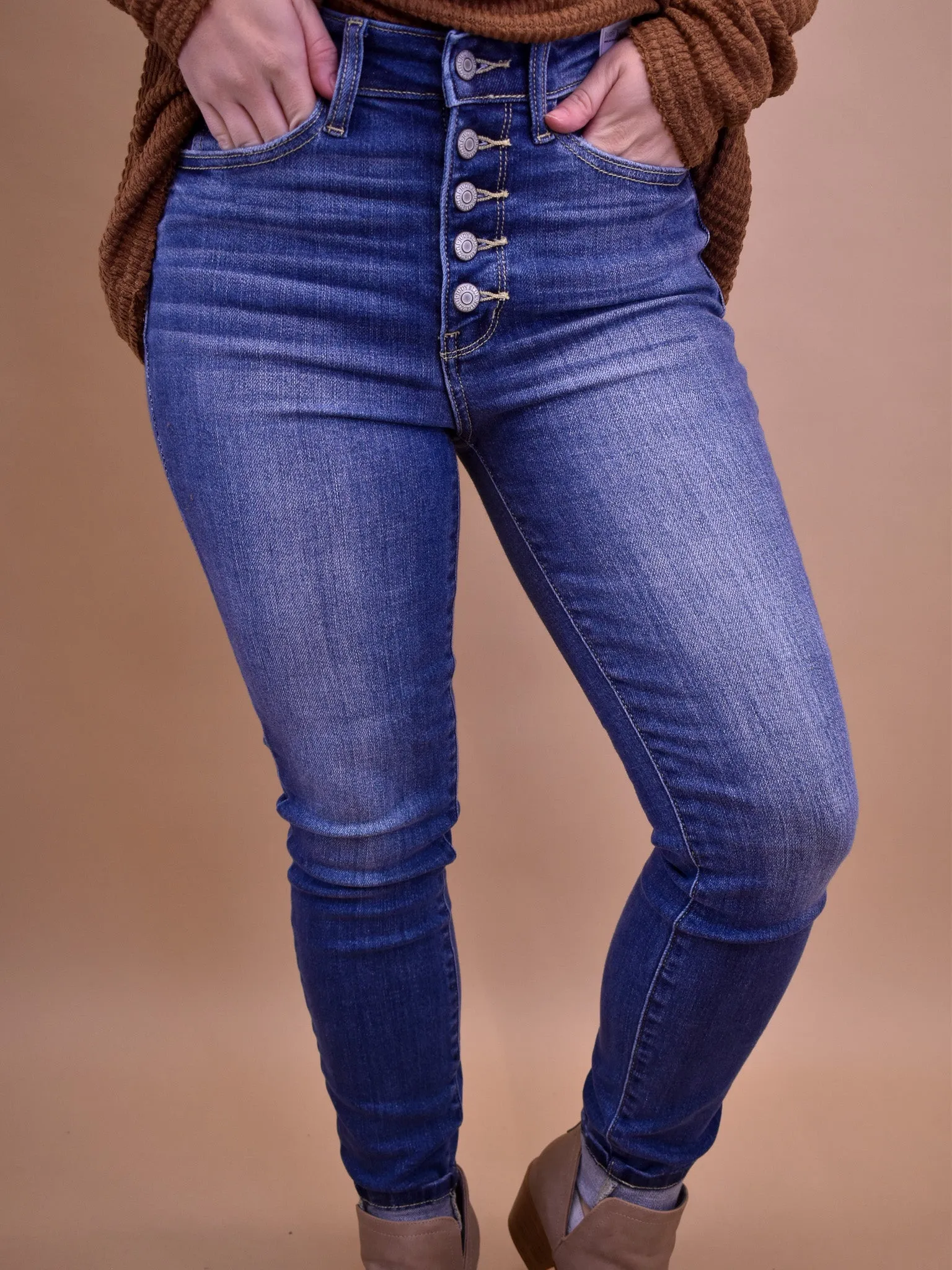 Judy Blue Button Fly Skinny Jeans