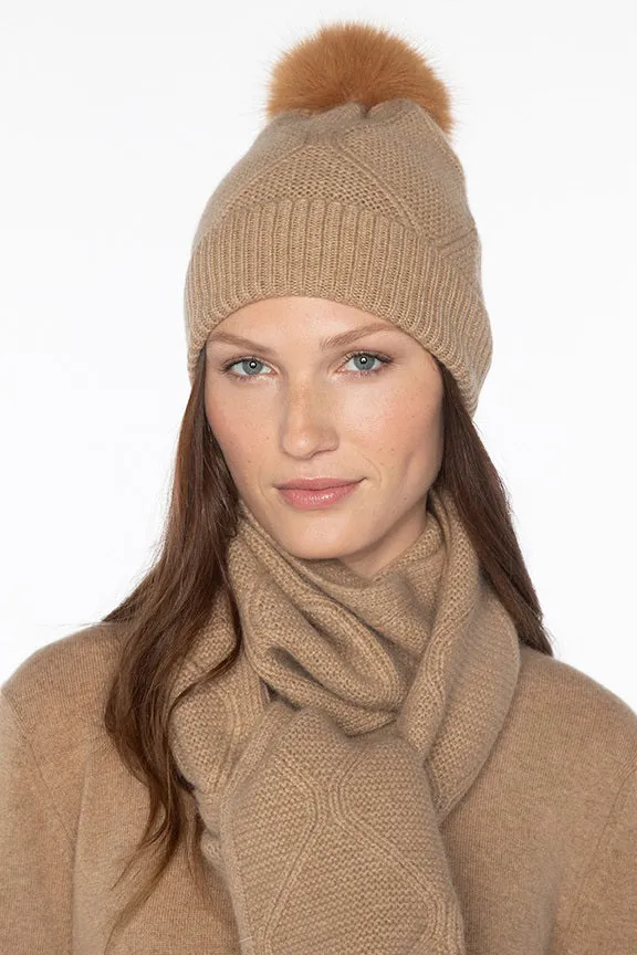 KINROSS CASHMERE - LUXE CABLE KNIT CASHMERE HAT