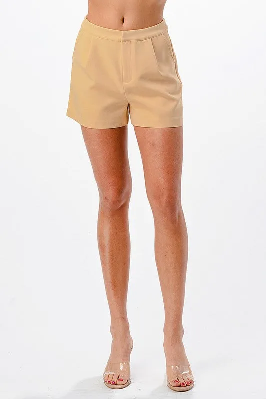 Light Yellow Tailored Shorts