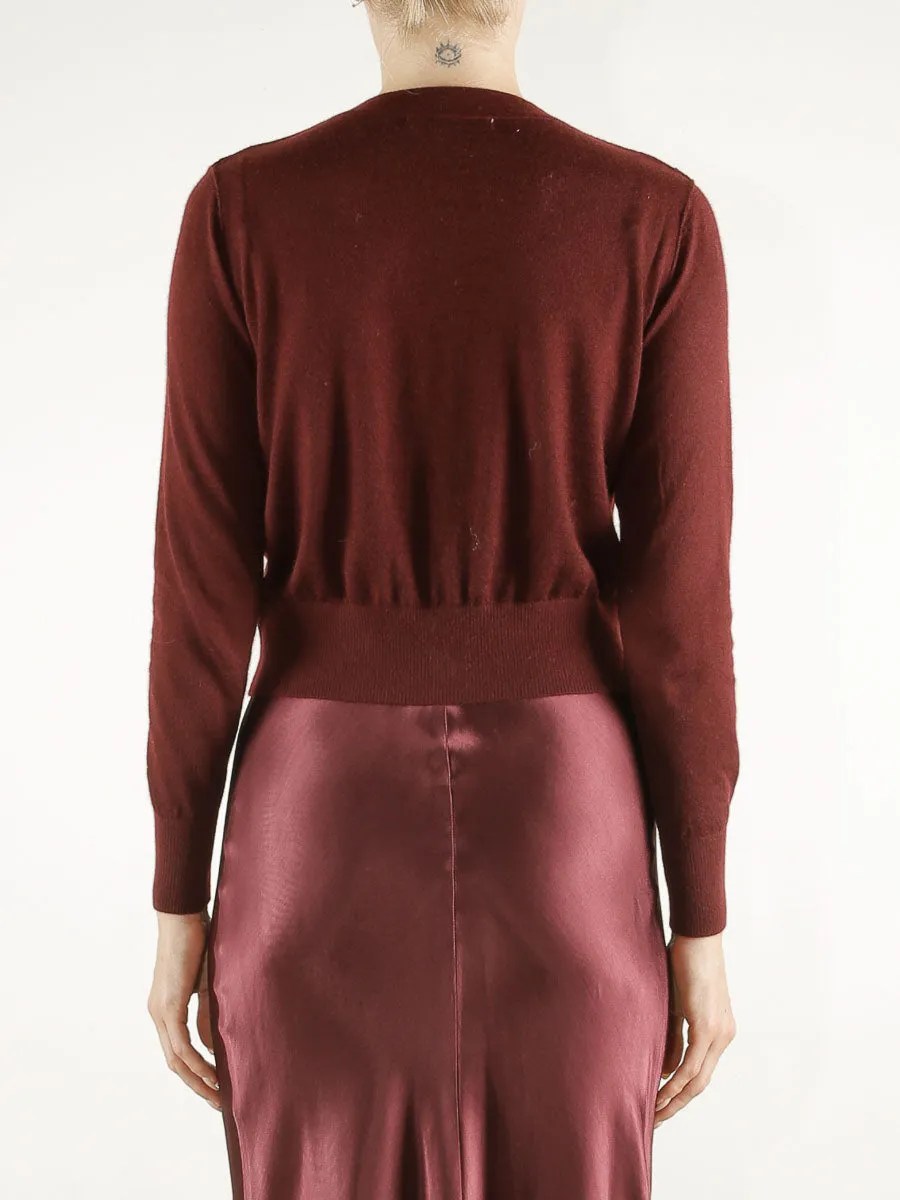 Marni Cardigan in Featherweight Cashmere - Shiraz