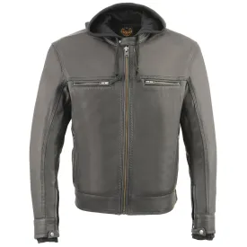 Men’s Lightweight Scooter Jacket w/ Full Sleeve Removable Hoodie