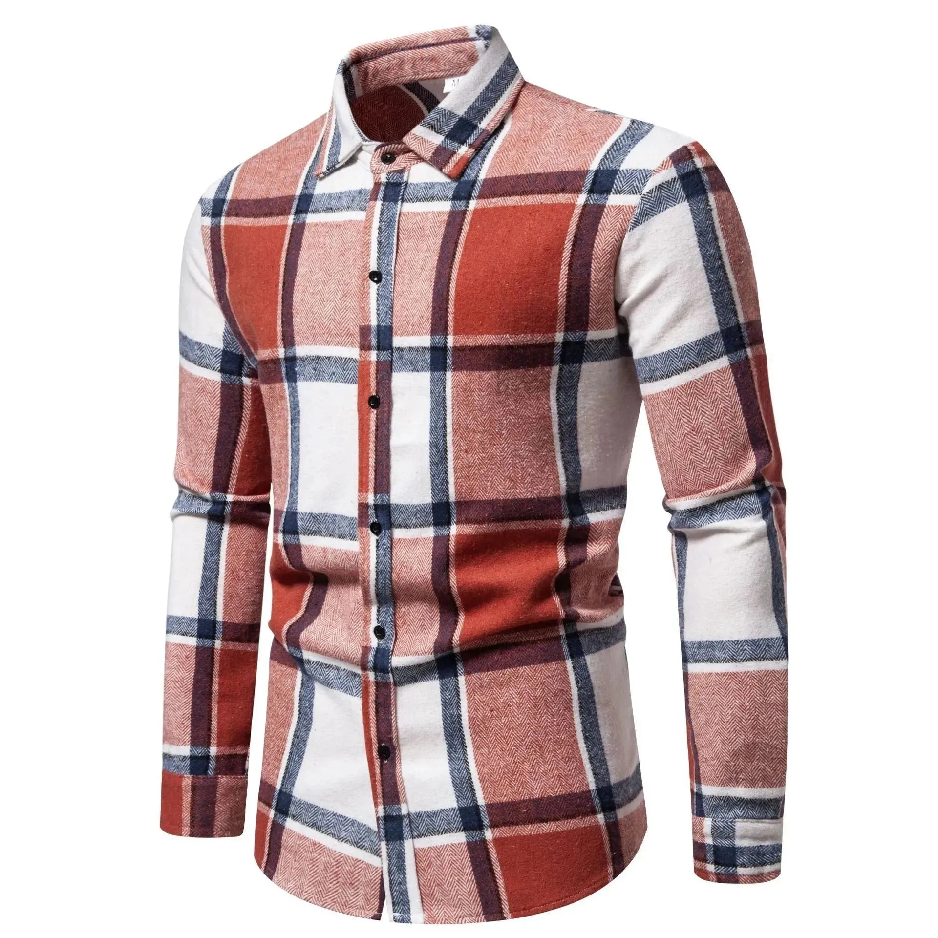 Men's Relaxed Fit Plaid Long Sleeve Shirt