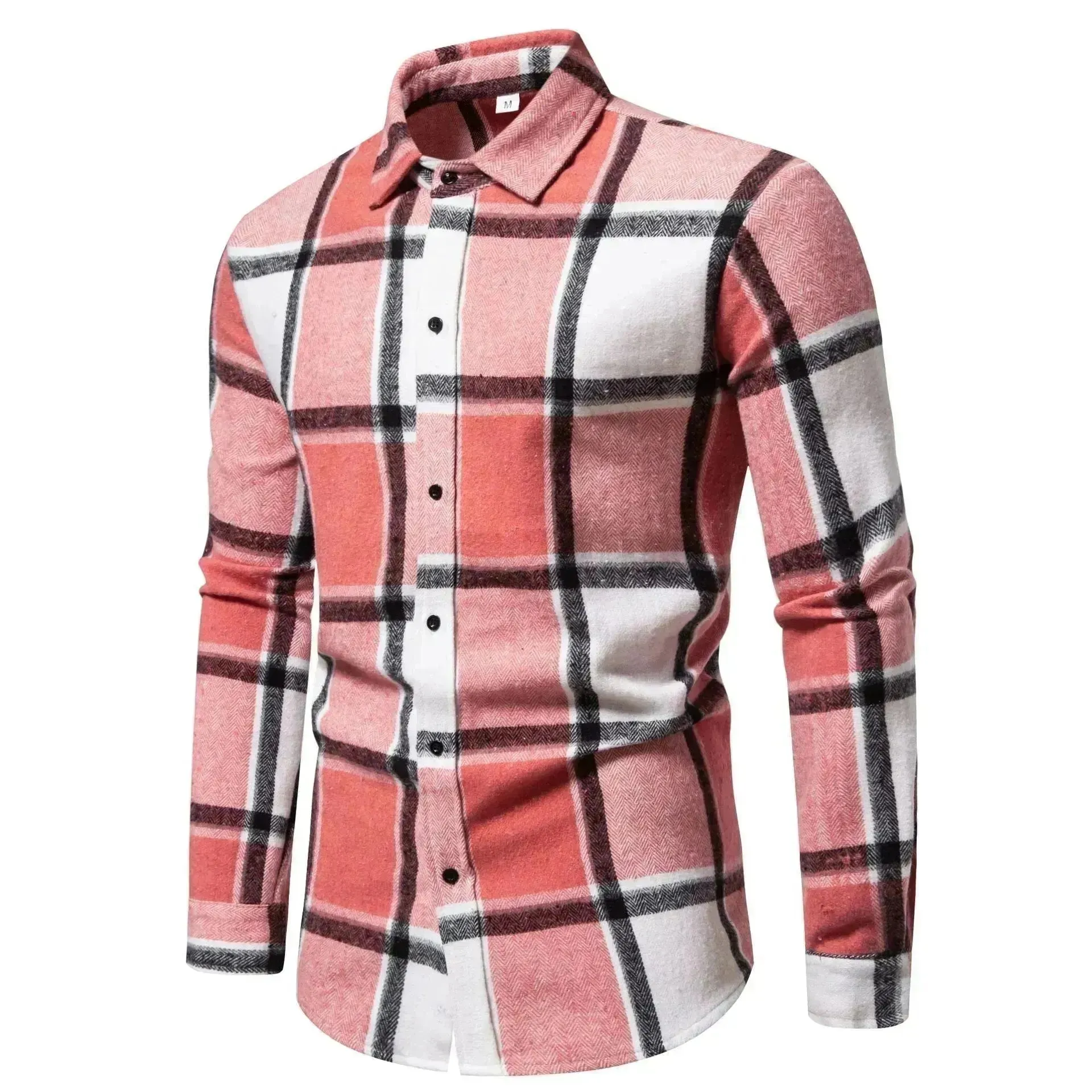 Men's Relaxed Fit Plaid Long Sleeve Shirt