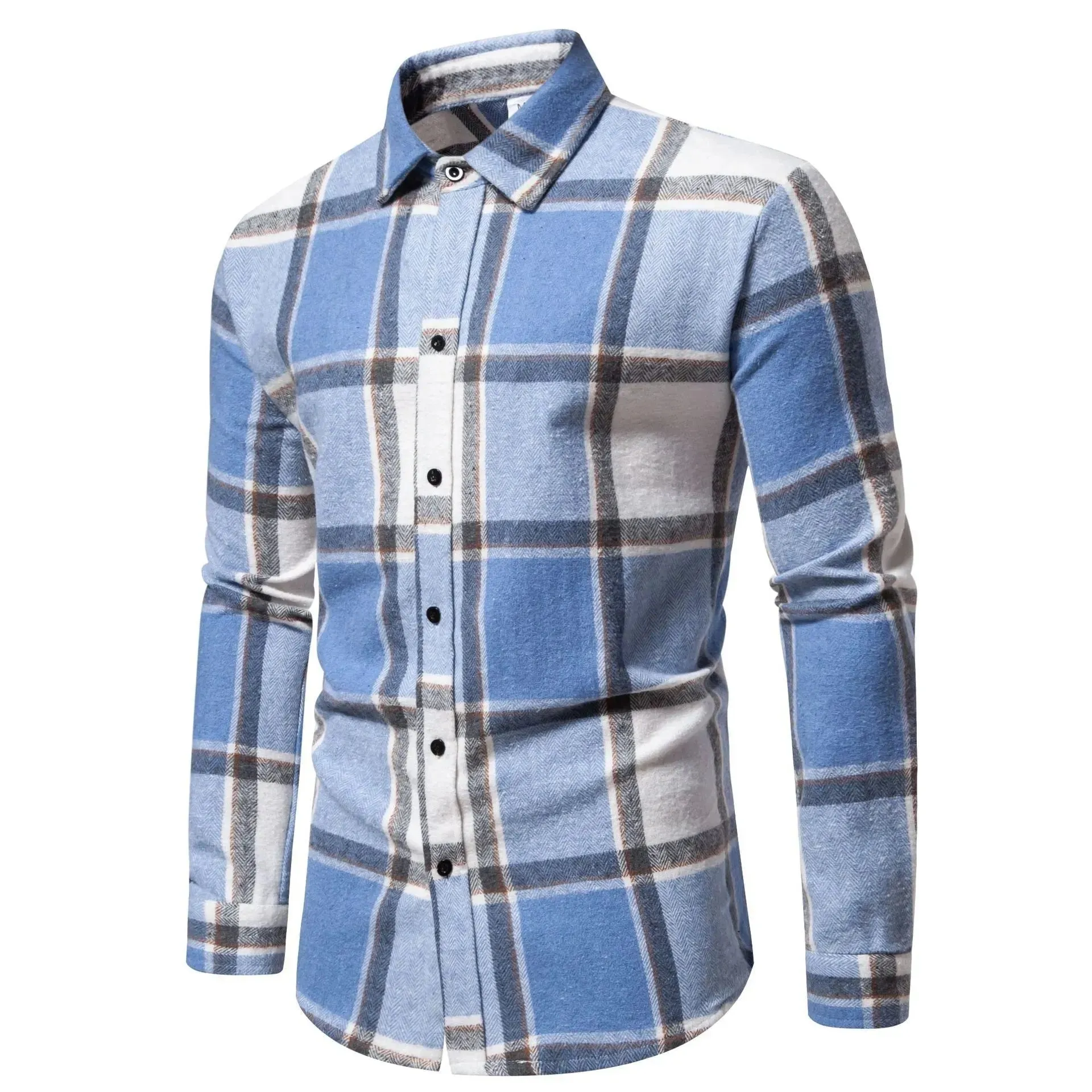 Men's Relaxed Fit Plaid Long Sleeve Shirt